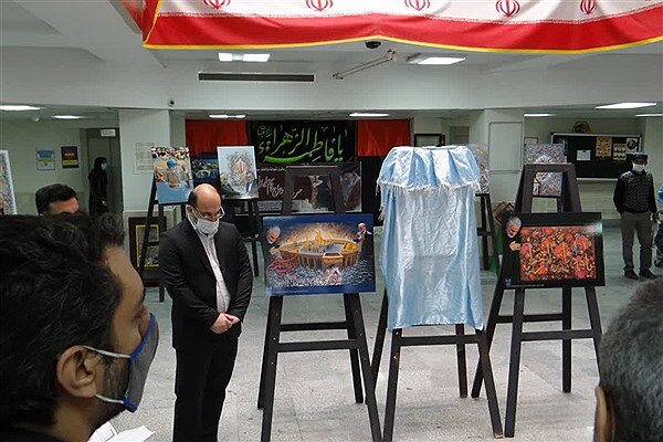 برپایی نمایشگاه نقاشی با موضوع شهید قاسم سلیمانی در واحد اصفهان