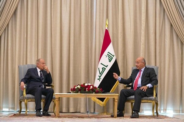 دیدار دبیر کل اتحادیه عرب با رئیس جمهور عراق
