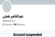 حساب توئیتری عبدالناصر همتی تعلیق شد