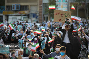 تجمع حامیان حجت الاسلام سید ابراهیم رئیسی نامزد انتخابات ریاست‌جمهوری در میدان فلسطین تهران