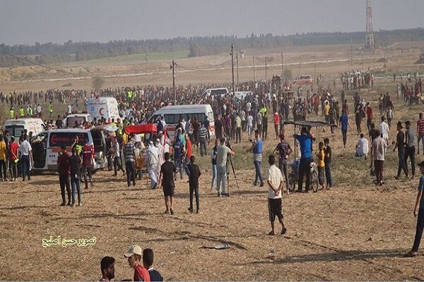 تیراندازی نظامیان صهیونیست به سمت تظاهرات‌کننگان در نوار غزه