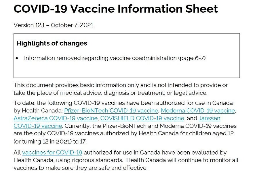اصلاحیه خبر تایید واکسن برکت توسط کانادا