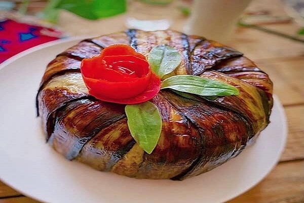 آموزش آشپزی/ طرز تهیه پرده پلو بادمجانی