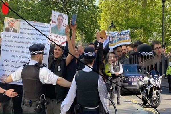 معترضان کُرد عراقی در لندن به خودروی بارزانی حمله کردند
