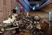 سقوط مرگبار خودرو سواری از پل صدر + فیلم