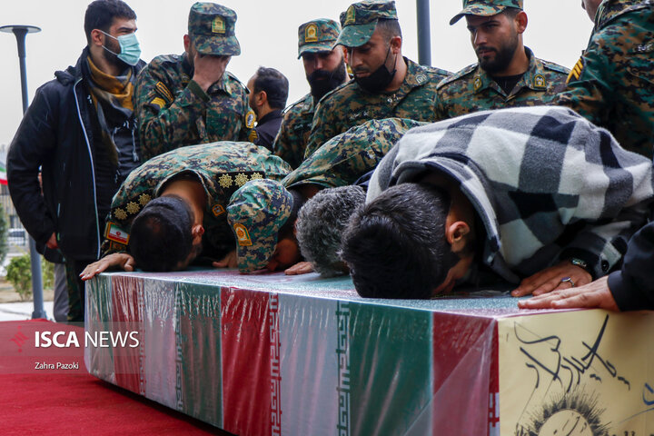 مراسم تشییع شهید گمنام در فدراسیون کشتی