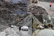 خودروی مدفون شده زیر خاک در جاده چالوس + فیلم