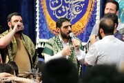 مداحی سید مجید بنی‌فاطمه و دمام زنی رضا هلالی در حسینیه معلی + فیلم