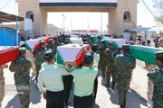 تشییع پیکر ۱۸ شهید تازه تفحص شده جنگ تحمیلی در خوزستان