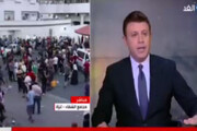 گریه مجری تلویزیون الغد هنگام پخش زنده تحولات غزه + فیلم