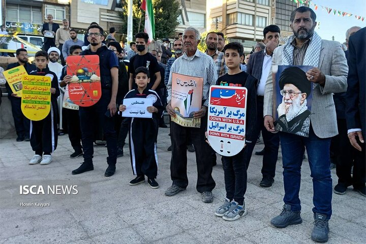 تجمع مردم شهرضا در محکومیت جنایات جنگی در غزه