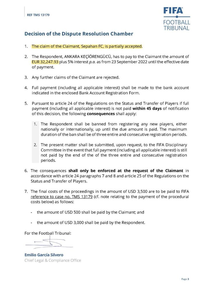 جریمه میلیاردی فیفا به نفع سپاهان تمام شد