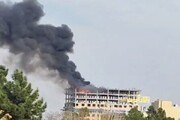 ساختمان درحال ساخت در جنوب تهران آتش گرفت + جزئیات