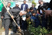 رئیس دانشگاه آزاد همزمان با روز درختکاری یک اصله نهال کاشت