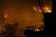 آتش‌سوزی گسترده در انبارهای بنکداران اهواز