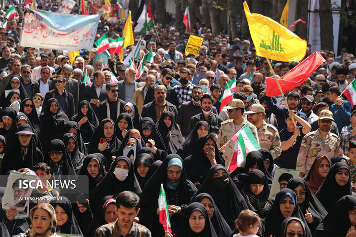 شکوه حضور مردم خراسان شمالی در راهپیمایی روز قدس