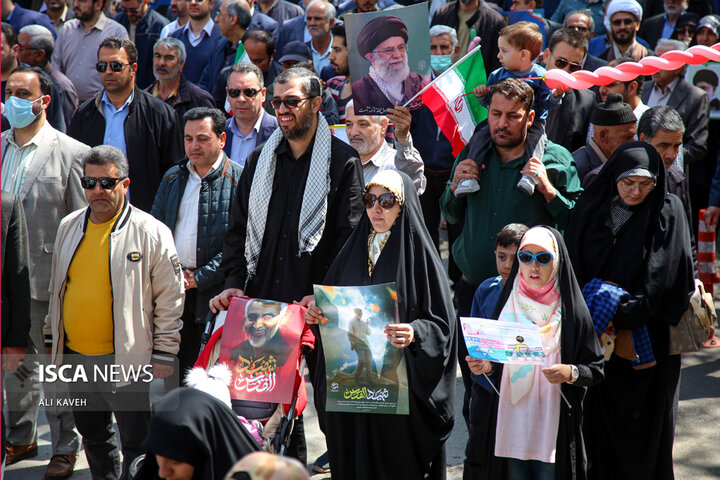 شکوه حضور مردم خراسان شمالی در راهپیمایی روز قدس