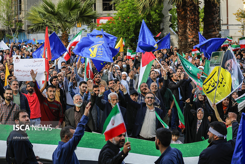 تجمع مردم تهران در حمایت از حمله به رژیم صهیونیستی