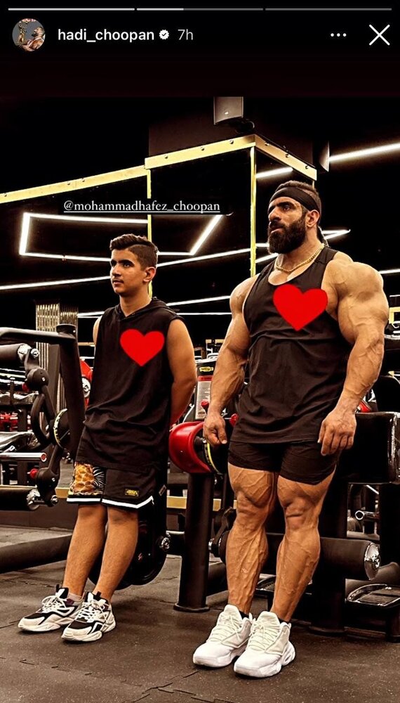 عکس جالب هادی چوپان و پسرش در باشگاه