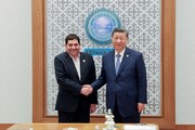 دیدار مخبر با رئیس جمهور چین در قزاقستان