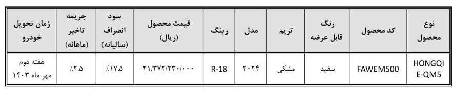 فروش فوری هونگچی برقی آغاز شد + شرایط