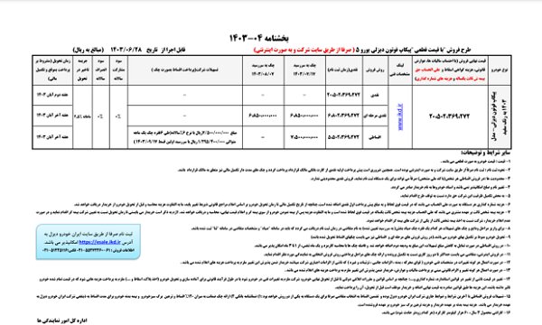 آغاز طرح فروش فوری یک محصول ایرانخودرو دیزل + جدول