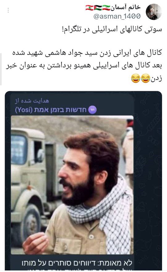 وقتی شهادت دست از سر سیدجواد هاشمی برنمی‌دارد/ هاشمی: فعلا دچار بدن درد شدید از شهادت خودم توسط اسرائیل هستم