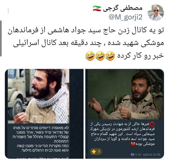 وقتی شهادت دست از سر سیدجواد هاشمی برنمیدارد/ هاشمی: فعلا دچار بدن درد شدید از شهادت خودم توسط اسرائیل هستم