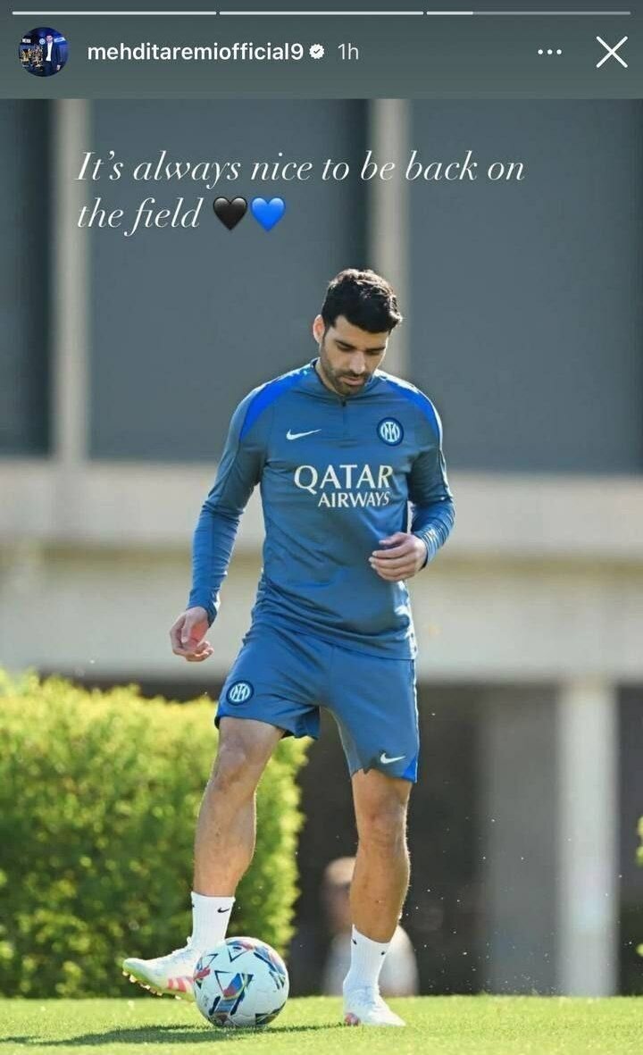 مهدی طارمی به تمرین اینتر بازگشت + عکس