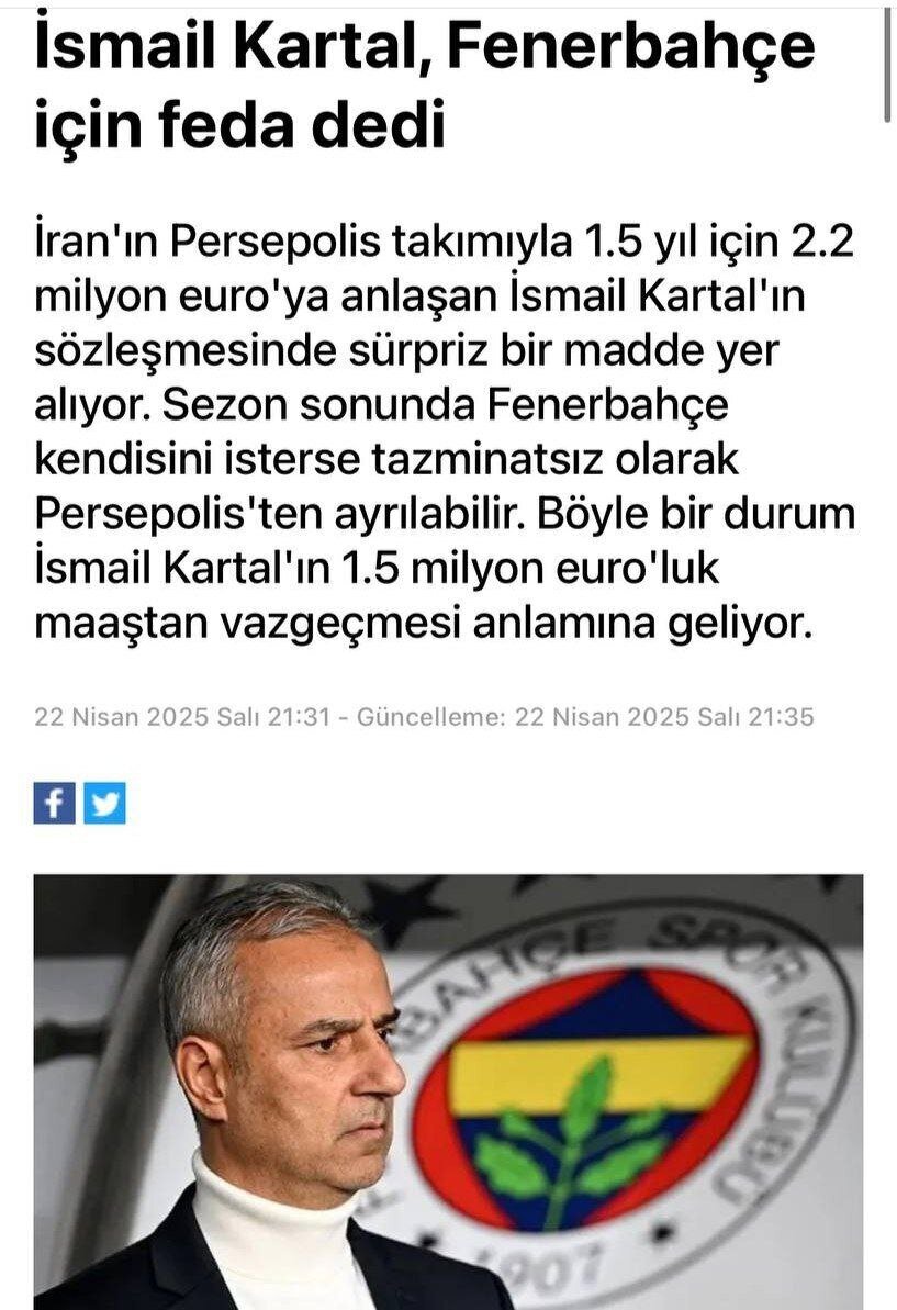 فنرباغچه بخواهد، کارتال از پرسپولیس جدا میشود!