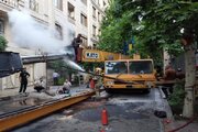 جزئیات واژگونی جرثقیل ۶۰ تنی در غرب تهران + عکس