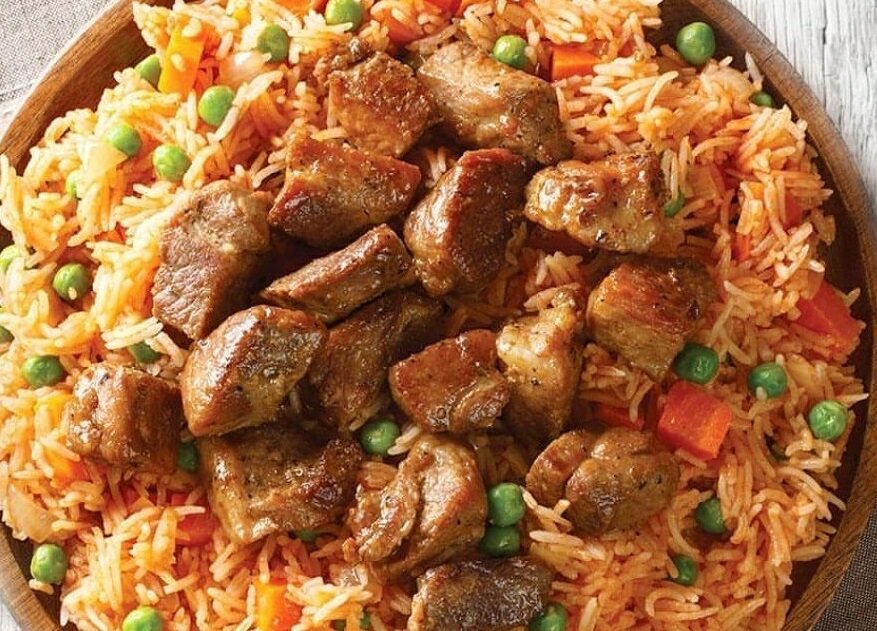 آموزش آشپزی / طرز تهیه نخود فرنگی پلو مجلسی با گوشت و مرغ