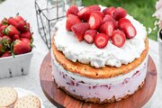 آموزش شیرینی پزی / طرز تهیه تهیه کیک بستنی توت‌ فرنگی با روشی آسان