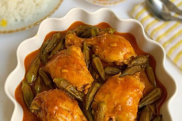 آموزش آشپزی / طرز تهیه خورشت بامیه با مرغ و با گوشت گوسفندی + نکاتی برای لزج نشدن بامیه