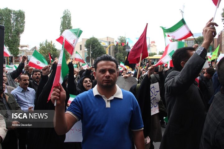 تجمع مردم اردبیل در محکومیت تجاوز آمریکا به تاسیسات هسته ای