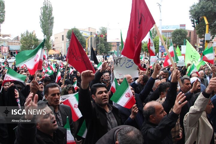 تجمع مردم اردبیل در محکومیت تجاوز آمریکا به تاسیسات هسته ای