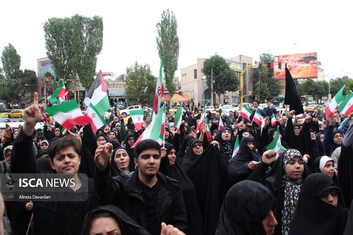 تجمع مردم اردبیل در محکومیت تجاوز آمریکا به تاسیسات هسته ای