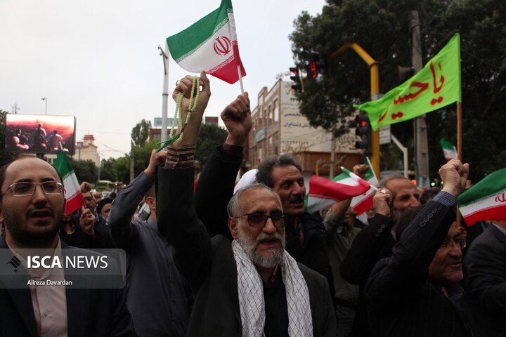 تجمع مردم اردبیل در محکومیت تجاوز آمریکا به تاسیسات هسته ای