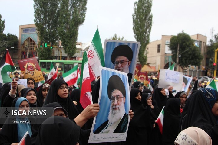 تجمع مردم اردبیل در محکومیت تجاوز آمریکا به تاسیسات هسته ای