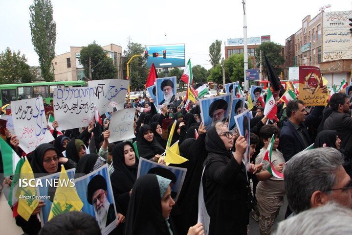 تجمع مردم اردبیل در محکومیت تجاوز آمریکا به تاسیسات هسته ای