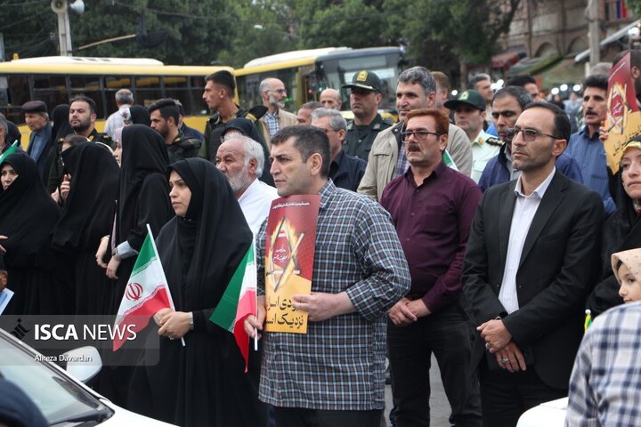 تجمع مردم اردبیل در محکومیت تجاوز آمریکا به تاسیسات هسته ای