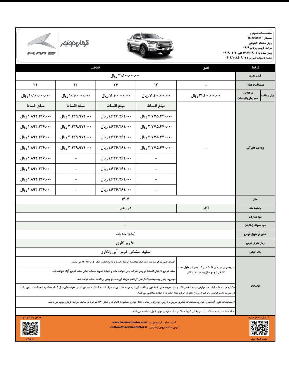 شرایط فروش اقساطی KMC T۸ در تیرماه اعلام شد