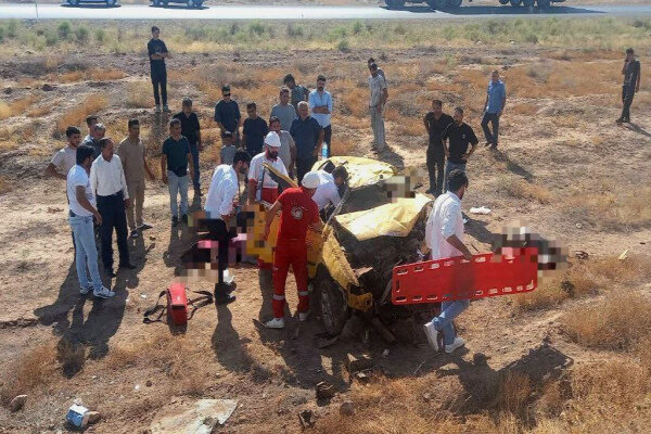 واژگونی مرگبار تاکسی سمند در محور مرگنلر – شوط؛ دو نفر جان باختند