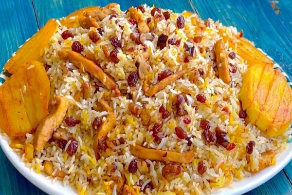 آموزش آشپزی / طرز تهیه کشمش پلو مجلسی با مرغ