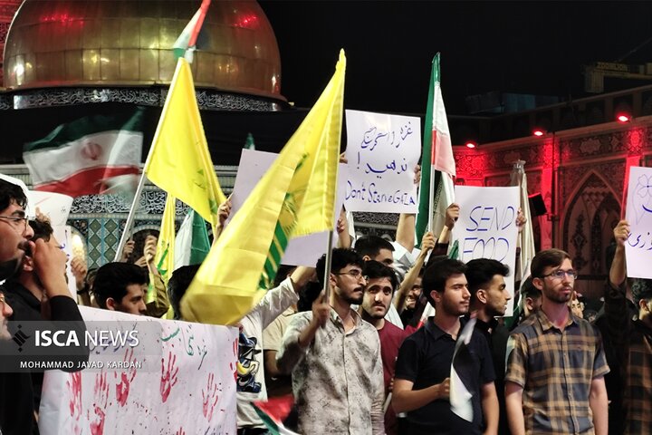 تجمع دانشجویان مشهدی در محکومیت جنایات اخیر در غزه