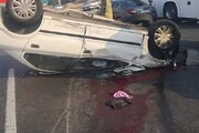 تصادف هولناک سمند با پژو ۴۰۵ در جاده خاوران