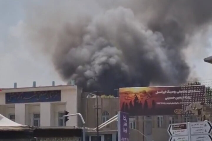 حادثه آتش‌سوزی در محوطه بیمارستان قائم مشهد