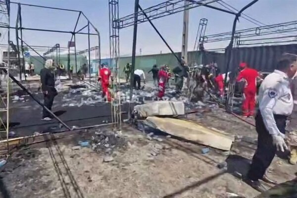 آتش سوزی موکب در مرز مهران + جزئیات