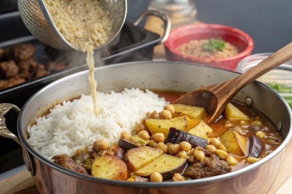 آموزش آشپزی / طرز تهیه عربی پلوی عالی و خوشمزه با نخود و گوشت