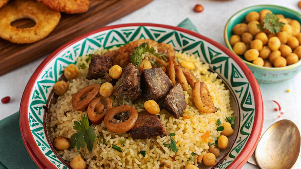 آموزش آشپزی / طرز تهیه عربی پلوی عالی و خوشمزه با نخود و گوشت